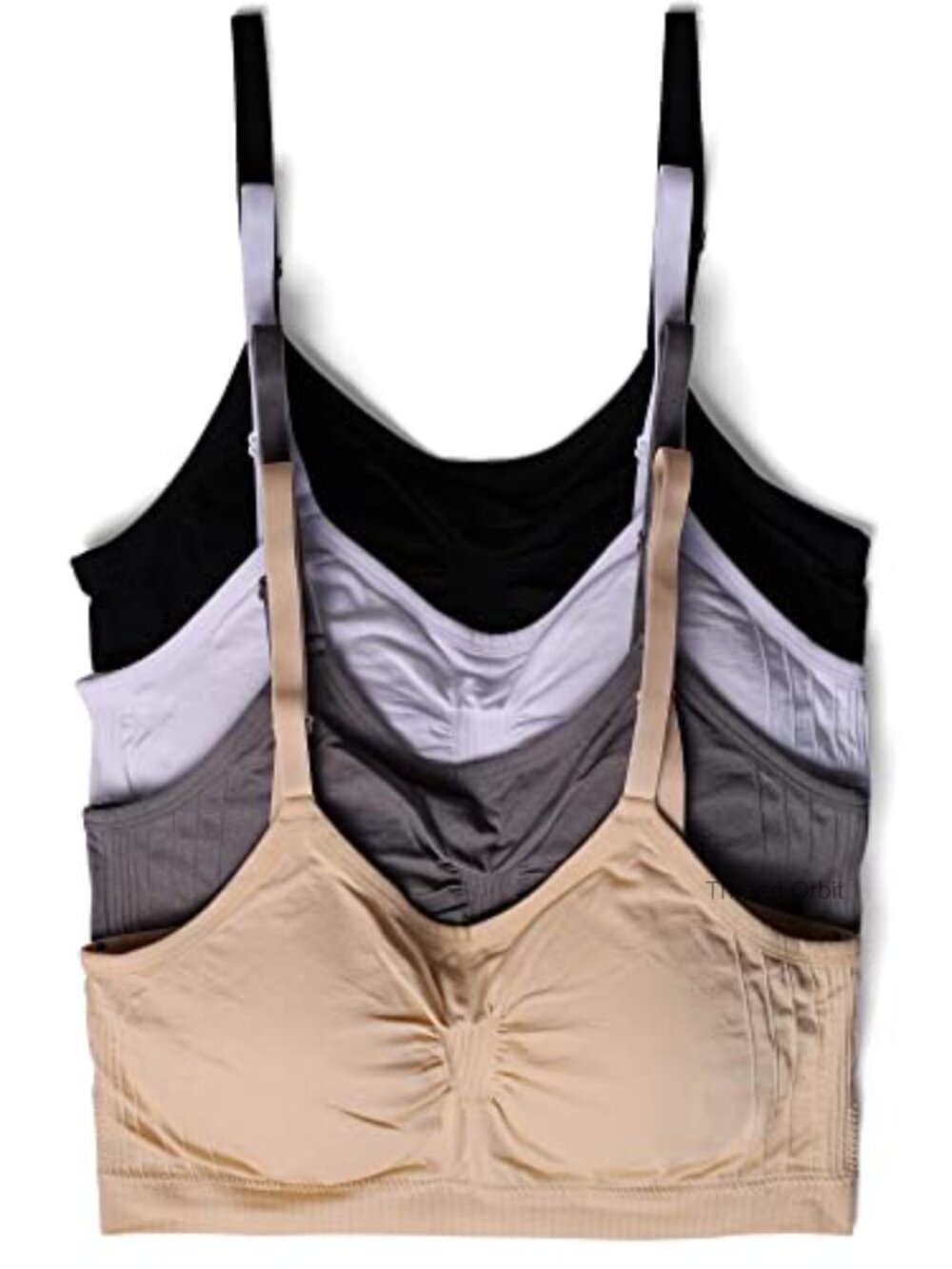 4 Pack Women's Nylon Spandex Cami Bralettes Wireless Pullover Removable Pads - Picture 1 of 6